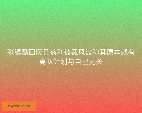 张镇麟回应贝兹利被裁风波称其原本就有离队计划与自己无关 张镇麟回应贝兹利被裁风波称其原本就有离队计划与自己无关