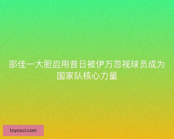 邵佳一大胆启用昔日被伊万忽视球员成为国家队核心力量 邵佳一大胆启用昔日被伊万忽视球员成为国家队核心力量